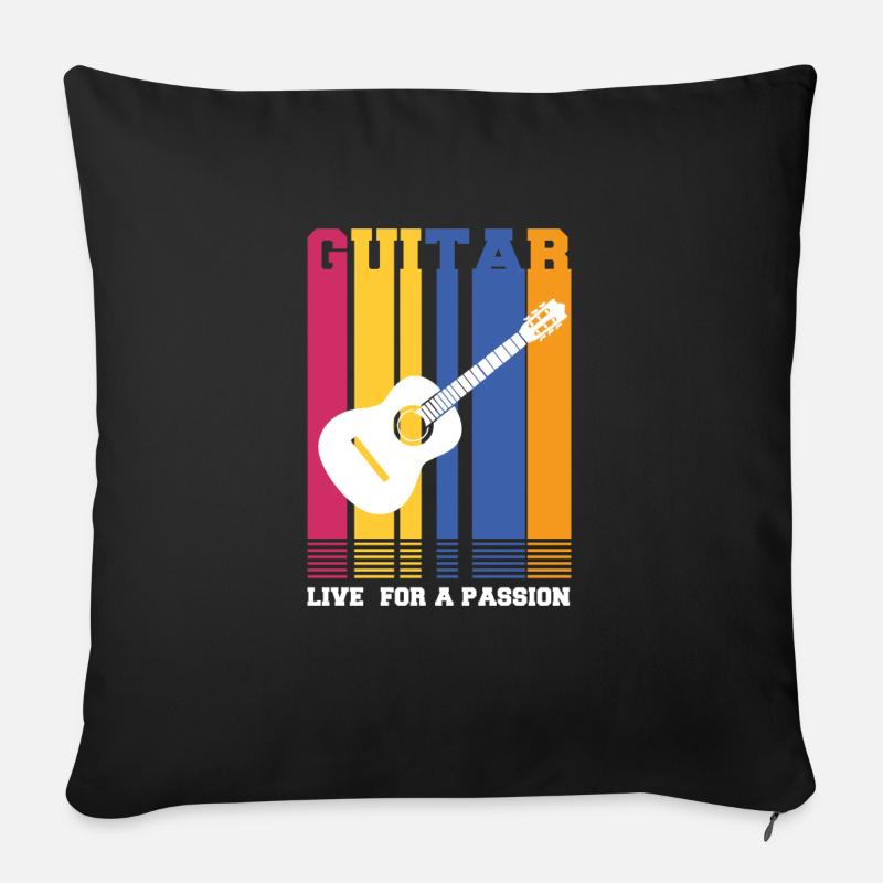 guitar - Sofa pillowcase 17,3'' x 17,3'' (45 x 45 cm) - black