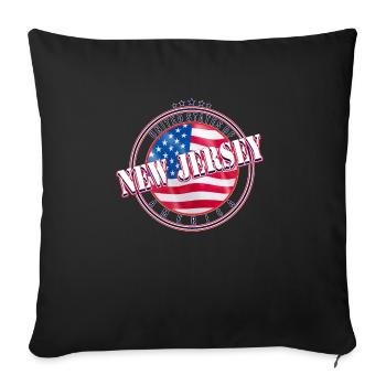 New Jersey America Country Gift - Sofa pillowcase 17,3'' x 17,3'' (45 x 45 cm) - black - Front