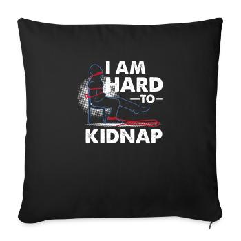 NOTE FUNNY: Je suis difficile à kidnapper - Housse de coussin décorative 45 x 45 cm - noir - Devant
