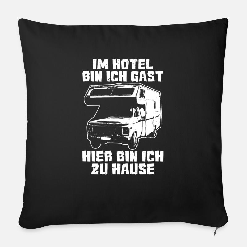 Motorhome Motorhome = Home Gift - Sofa pillowcase 17,3'' x 17,3'' (45 x 45 cm) - black