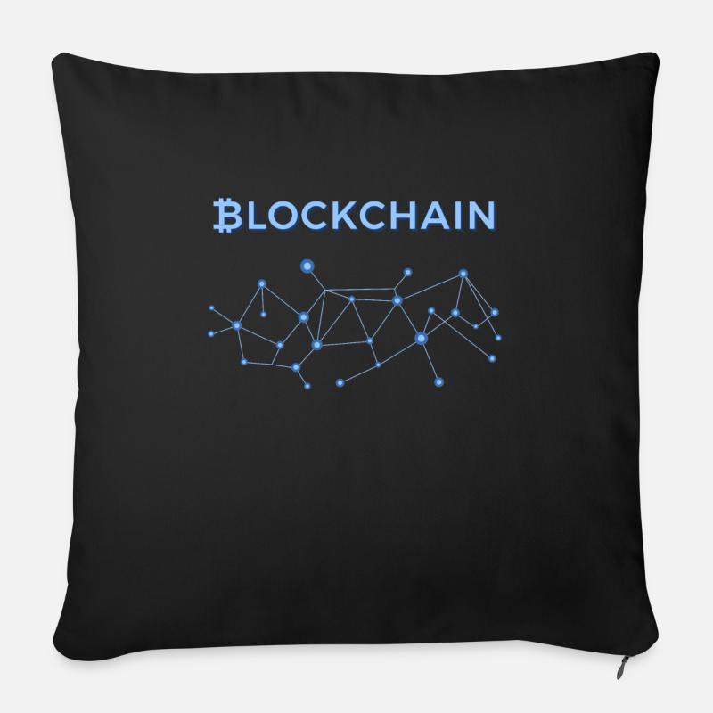 Blockchain - Sofakissenbezug 45 x 45 cm - Schwarz