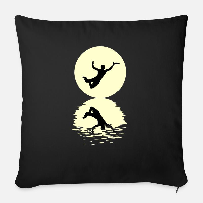 Moon Frisbee Tee Shirt - Sofakissenbezug 45 x 45 cm - Schwarz