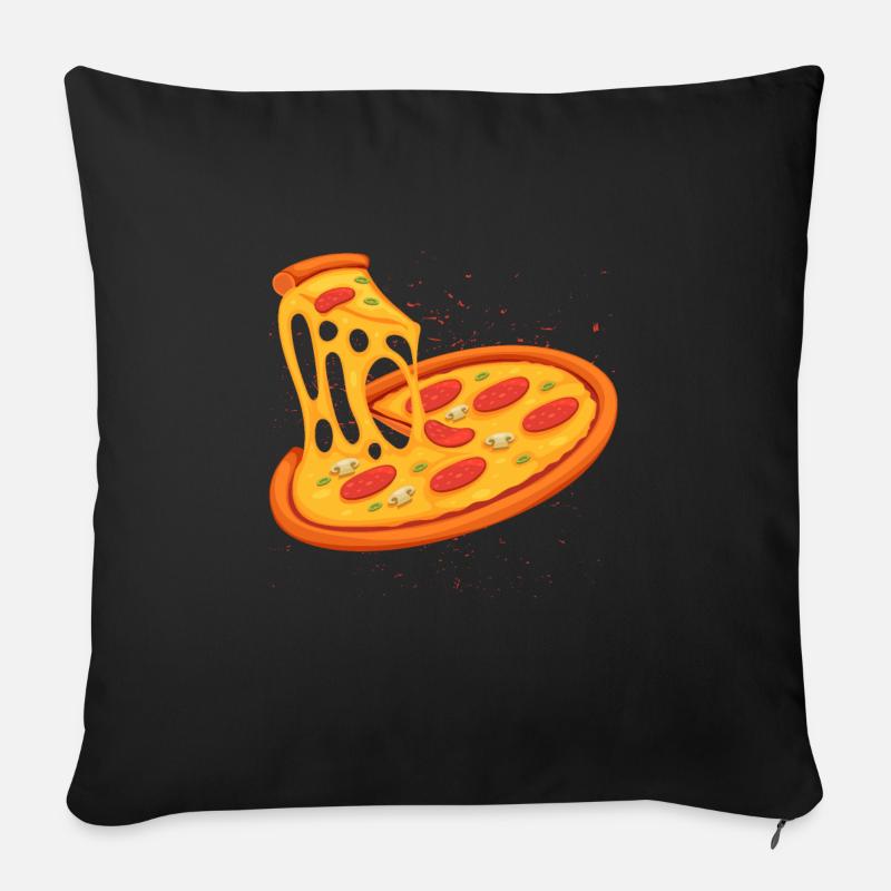 Pizza - Sofakissenbezug 45 x 45 cm - Schwarz