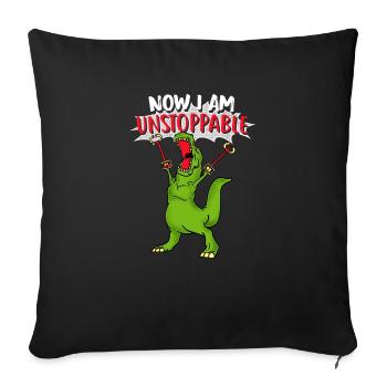 T-Rex Dinosaur Costume Cool Dinos Game Gift - Sofa pillowcase 17,3'' x 17,3'' (45 x 45 cm) - black - Front