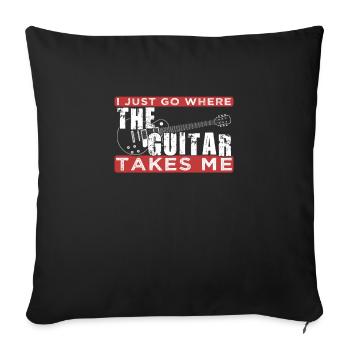 Play guitar gift guitar - Sofa pillowcase 17,3'' x 17,3'' (45 x 45 cm) - black - Front