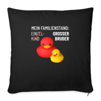 Big brother baby offspring cute rubber ducks - Sofa pillowcase 17,3'' x 17,3'' (45 x 45 cm) - black - Front