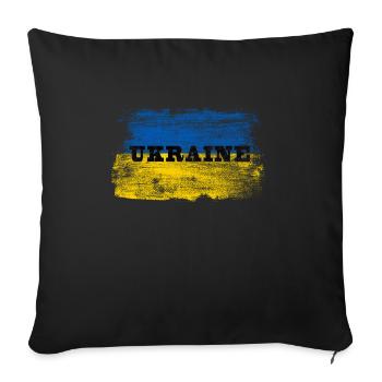 Ukraine - Housse de coussin décorative 45 x 45 cm - noir - Devant