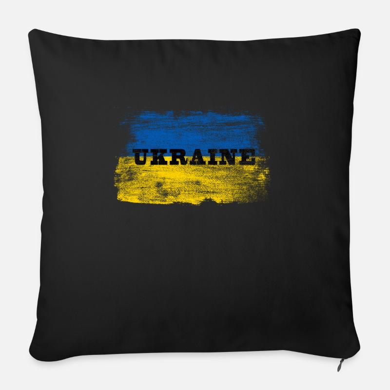 Ukraine - Sofakissenbezug 45 x 45 cm - Schwarz