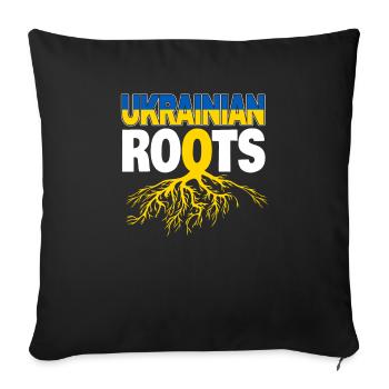 Roots Ukraine nation Crimée Ukrainiens cadeau - Housse de coussin décorative 45 x 45 cm - noir - Devant