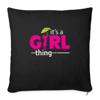 It is for girl umbrella gift - Sofa pillowcase 17,3'' x 17,3'' (45 x 45 cm) - black - Front