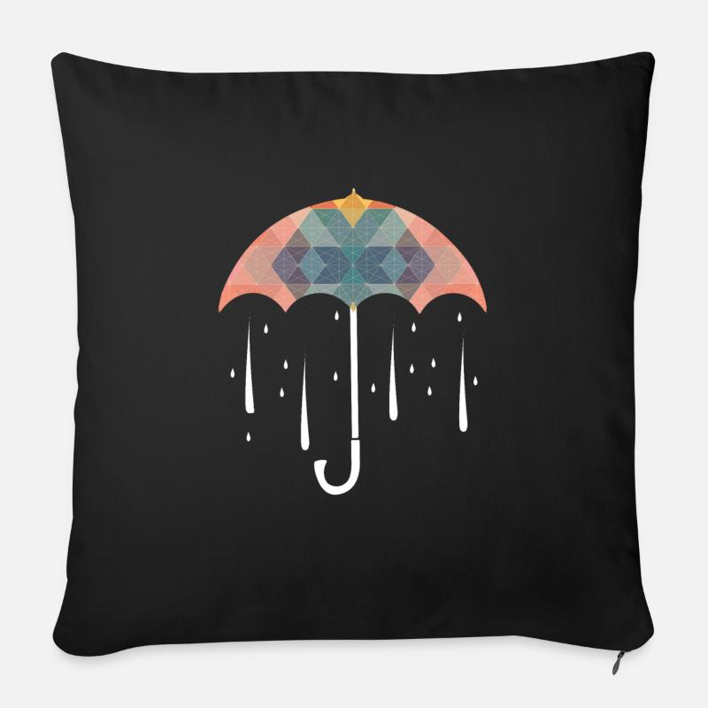 Polygon Kunst Regenschirm Bunt Regen - Sofakissenbezug 45 x 45 cm - Schwarz