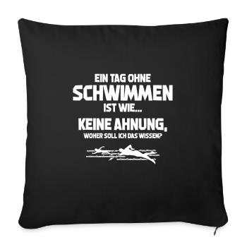Journée nageur sans nager? Impossible! cadeau - Housse de coussin décorative 45 x 45 cm - noir - Devant