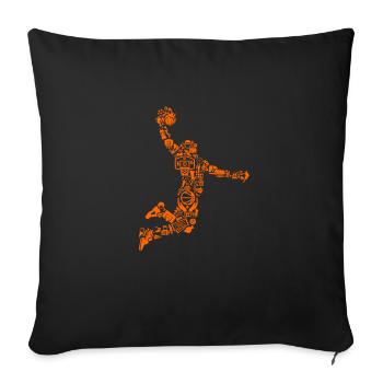 Basketball player - Sofa pillowcase 17,3'' x 17,3'' (45 x 45 cm) - black - Front