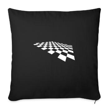 Checkerboard Game Design Gift for Boardgame - Sofa pillowcase 17,3'' x 17,3'' (45 x 45 cm) - black - Front