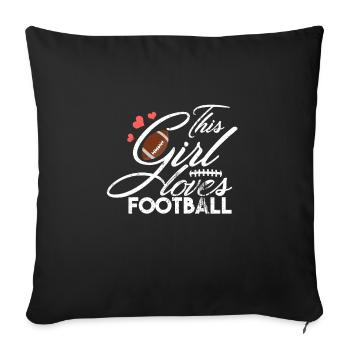 Football américain - Housse de coussin décorative 45 x 45 cm - noir - Devant