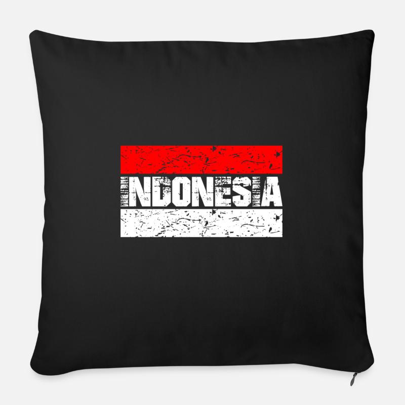 Indonésie - Housse de coussin décorative 45 x 45 cm - noir