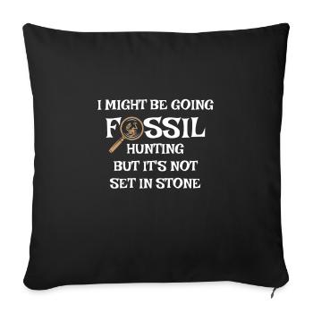 Vintage Fossil Hunting Gift for Paleontologists, - Sofa pillowcase 17,3'' x 17,3'' (45 x 45 cm) - black - Front
