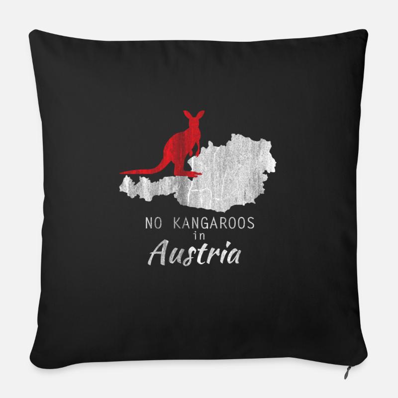 Österreich Känguru - Sofakissenbezug 45 x 45 cm - Schwarz