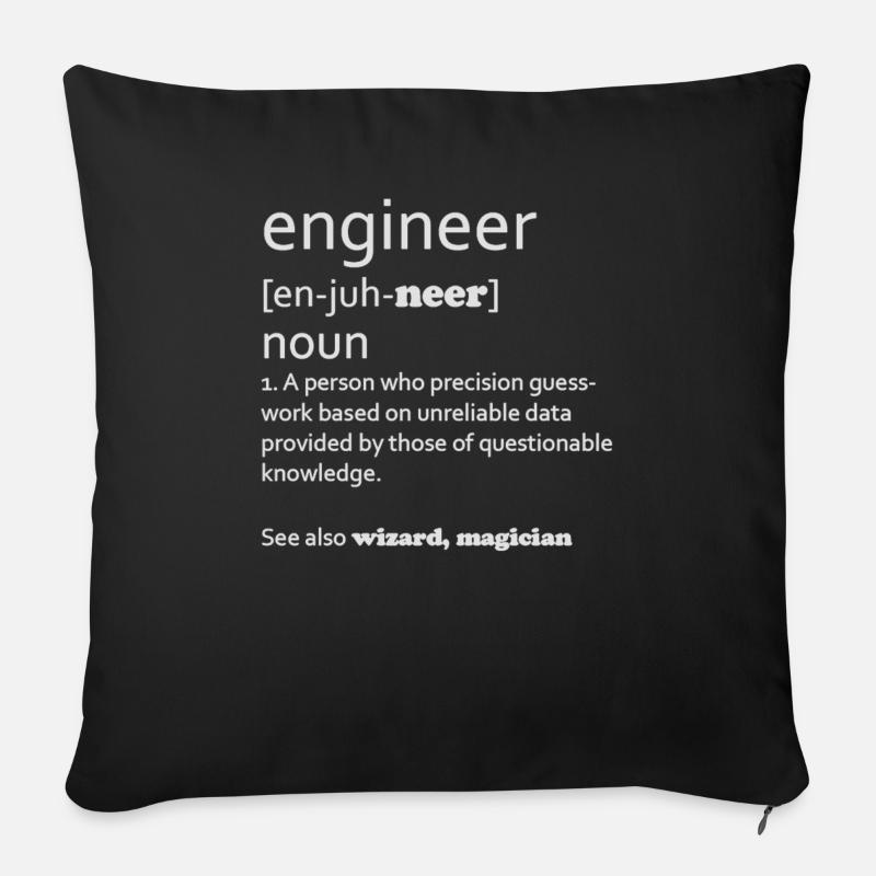 Engineer Description Darks - Sofa pillowcase 17,3'' x 17,3'' (45 x 45 cm) - black