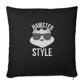 Hamster Style I hamster wheel kid girl woman - Sofa pillowcase 17,3'' x 17,3'' (45 x 45 cm) - black - Front