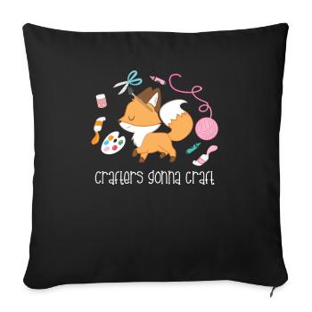 Fox T-shirt for artisans handmade - Sofa pillowcase 17,3'' x 17,3'' (45 x 45 cm) - black - Front