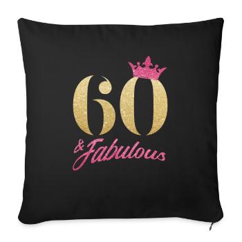 60 fabuleux anniversaire 1960 T-shirt cadeau - Housse de coussin décorative 45 x 45 cm - noir - Devant