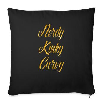 nerdy kinky curvy girlfriend Chubby overweight BBW - Sofa pillowcase 17,3'' x 17,3'' (45 x 45 cm) - black - Front