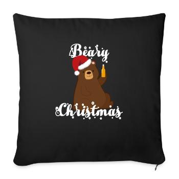 Ours de noel - Housse de coussin décorative 45 x 45 cm - noir - Devant