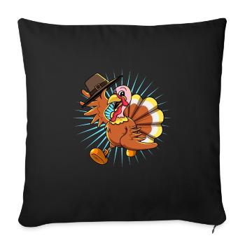 Thanksgiving thanksgiving animal gift - Sofa pillowcase 17,3'' x 17,3'' (45 x 45 cm) - black - Front