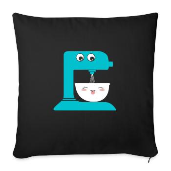 Dough machine with eyes gift children - Sofa pillowcase 17,3'' x 17,3'' (45 x 45 cm) - black - Front