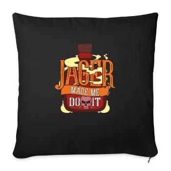 Hunter drinking alcohol beer whiskey gift - Sofa pillowcase 17,3'' x 17,3'' (45 x 45 cm) - black - Front