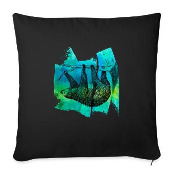 Sloth sloth sloths sloth sloth T Shirt - Sofa pillowcase 17,3'' x 17,3'' (45 x 45 cm) - black - Front