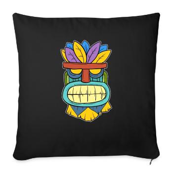 Masque Tikki Tiki Hawaii Hawaii Cadeau - Housse de coussin décorative 45 x 45 cm - noir - Devant