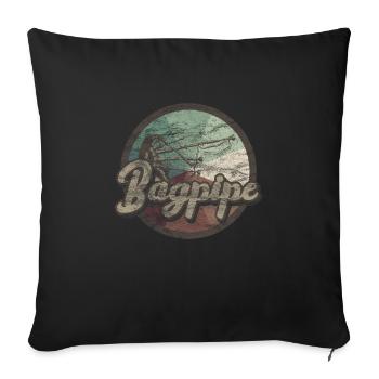 Bagpipe Scotland Music Instrument Gift - Housse de coussin décorative 45 x 45 cm - noir - Devant