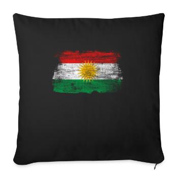 Kurdistan liberté Erbil bannière drapeau drapeau - Housse de coussin décorative 45 x 45 cm - noir - Devant
