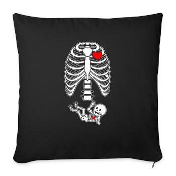 Pregnancy x-ray ribs skeleton baby child - Sofa pillowcase 17,3'' x 17,3'' (45 x 45 cm) - black - Front
