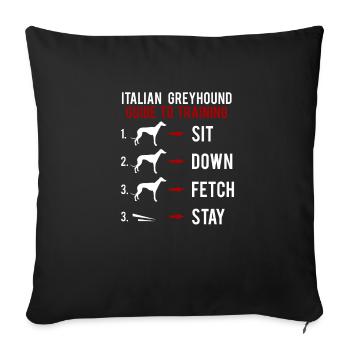 Italian Greyhound Guide to Training - Sofa pillowcase 17,3'' x 17,3'' (45 x 45 cm) - black - Front