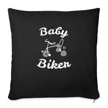 Baby Biker Tricycle jeune Rocker Cool - Housse de coussin décorative 45 x 45 cm - noir - Devant