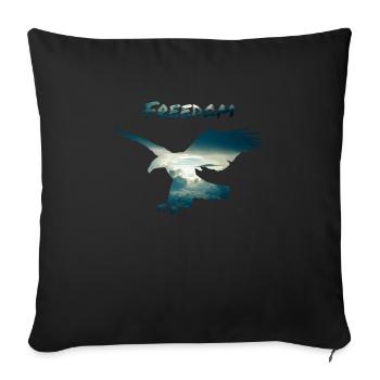 Eagle freedom fly clouds sky Independent - Sofa pillowcase 17,3'' x 17,3'' (45 x 45 cm) - black - Front