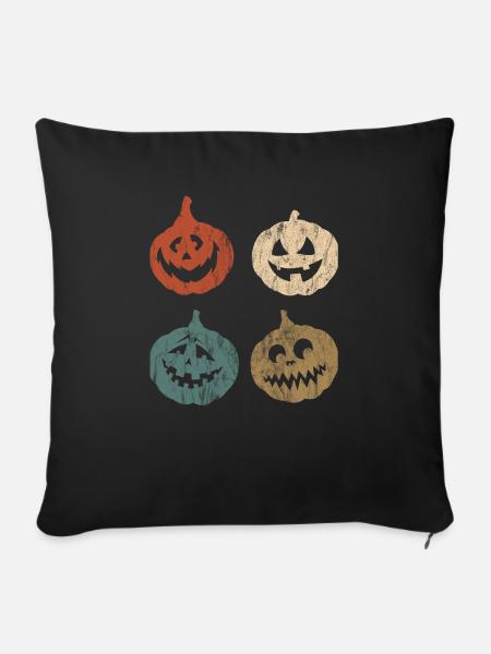 Vintage Retro Halloween Pumpkin Horror Gift - Sofa pillowcase 17,3'' x 17,3'' (45 x 45 cm) - black
