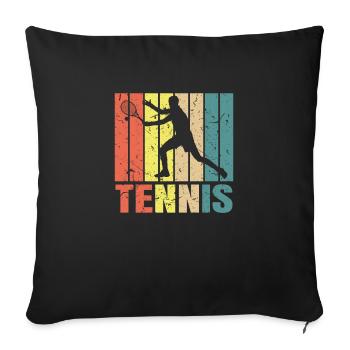 tennis - Sofa pillowcase 17,3'' x 17,3'' (45 x 45 cm) - black - Front