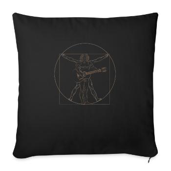 Da Vinci Rock Gitarre Gitarrist Retro Geschenk - Sofakissenbezug 45 x 45 cm - Schwarz - Vorne