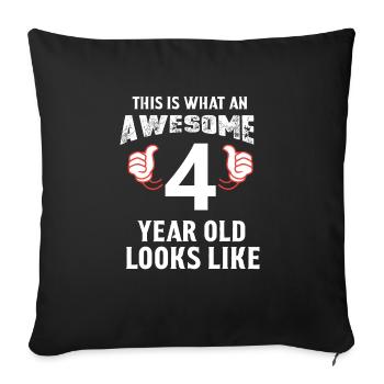 Awesome 4 year old - Sofakissenbezug 45 x 45 cm - Schwarz - Vorne