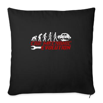 Evolution Mécanicien Auto - Housse de coussin décorative 45 x 45 cm - noir - Devant