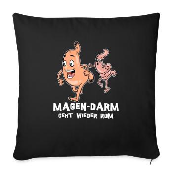 Stomach intestine disease infection funny gift idea - Sofa pillowcase 17,3'' x 17,3'' (45 x 45 cm) - black - Front
