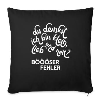 Small love Nice mistake gift saying evil - Sofa pillowcase 17,3'' x 17,3'' (45 x 45 cm) - black - Front