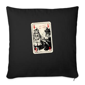 Reine des cœurs - Alice au pays des merveilles - De l'autre côté du miroir - Housse de coussin décorative 45 x 45 cm - noir - Devant