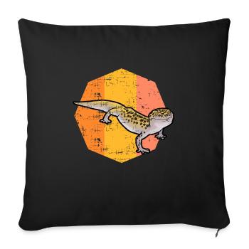 Gecko Tier Reptil Geschenk Eidechse tierisch - Sofakissenbezug 45 x 45 cm - Schwarz - Vorne