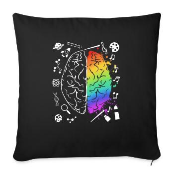 Science Biology Physics Brain Gift - Sofa pillowcase 17,3'' x 17,3'' (45 x 45 cm) - black - Front