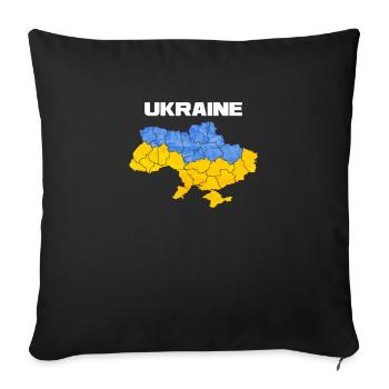 Ukraine - Sofa pillowcase 17,3'' x 17,3'' (45 x 45 cm) - black - Front